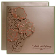 Islamic wedding cards, Rose Gold Laser cut cards, Buy Indian Invitations 